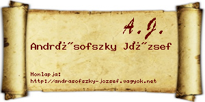 Andrásofszky József névjegykártya